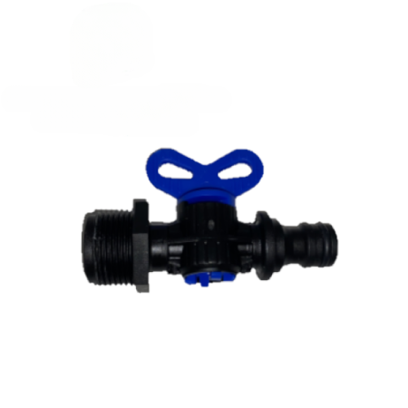 Kugelhahn, Hahnanschluss x 3/4" AG + Druckminderer 2,5 bar + Lock 16 mm